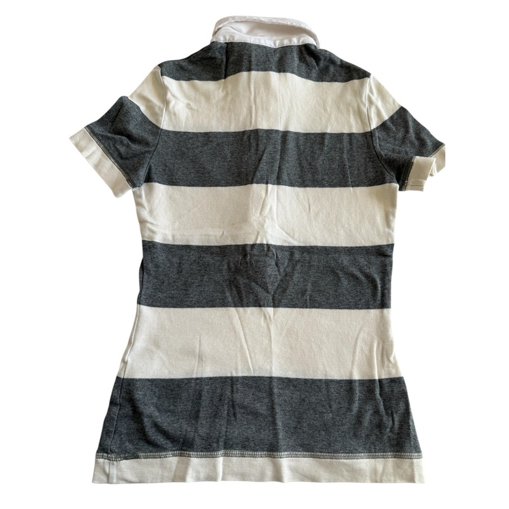Tory Burch women's gray beige striped pullover polo 100% cotton shirt XS - Picture 3 of 5